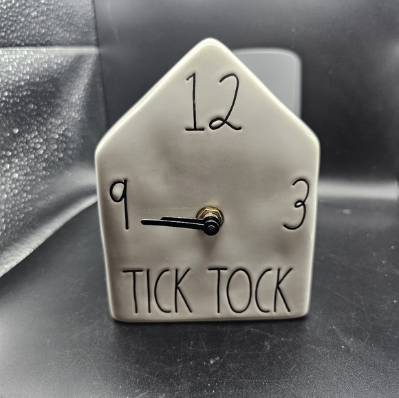 Rae Dunn ceramic Birdhouse Style Desk Shelf Clock White - Picture 5 of 5